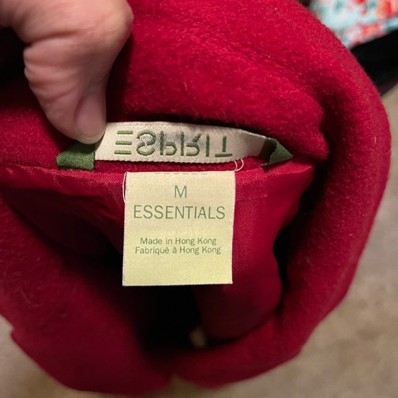 Vintage By Esprit Red Wool Blend Winter Jacket Size: M - Picture 10 of 11